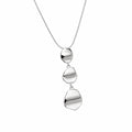 Long Pendant Necklace - Asymmetrical, Silver-toned