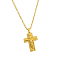 Cross pendant with bead chain necklace